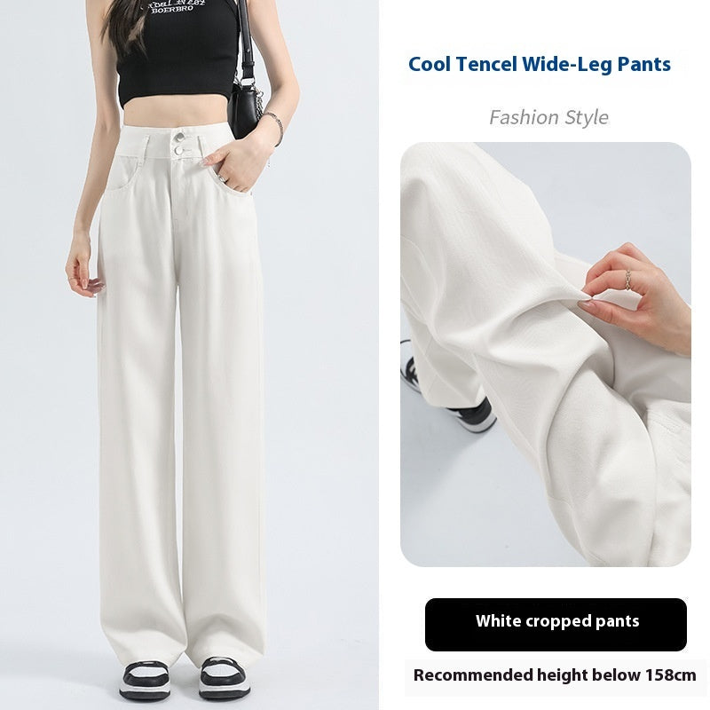 Women's Lyocell Denim Wide-leg Pants Summer Thin
