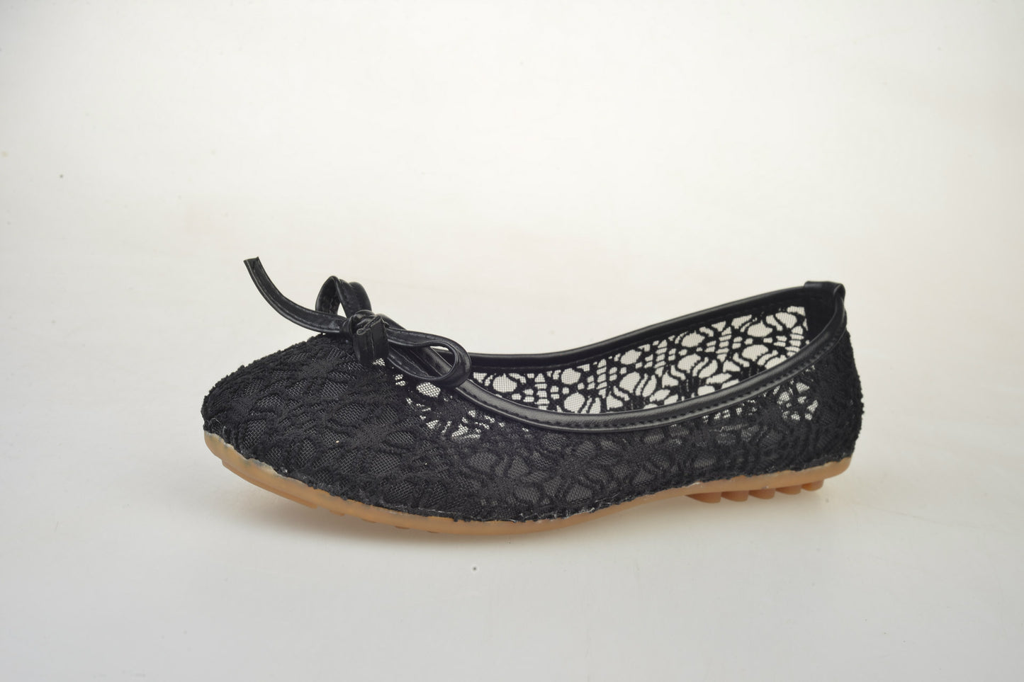 Ladies Mesh Lace Hollow Bowknot Work Shoes