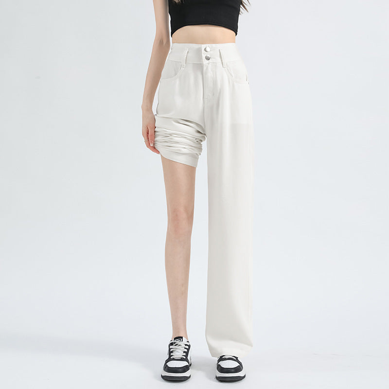 Women's Lyocell Denim Wide-leg Pants Summer Thin