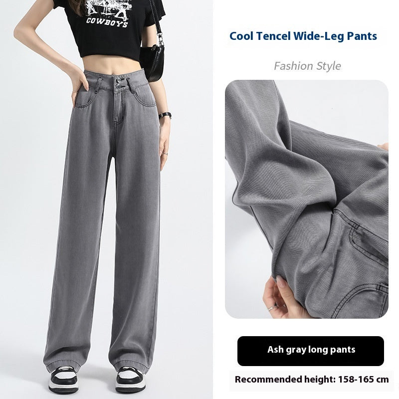 Women's Lyocell Denim Wide-leg Pants Summer Thin