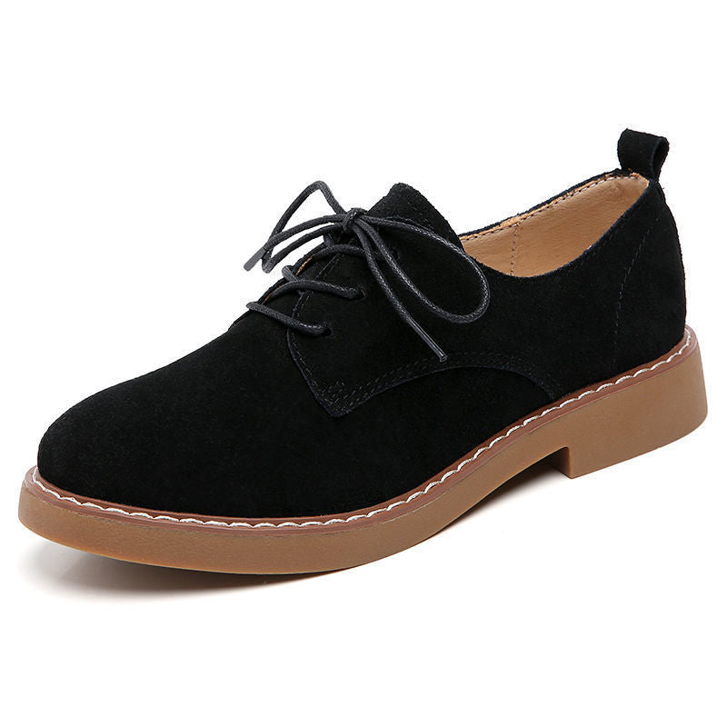 Ladies British Style Frosted Casual Flat Shoes