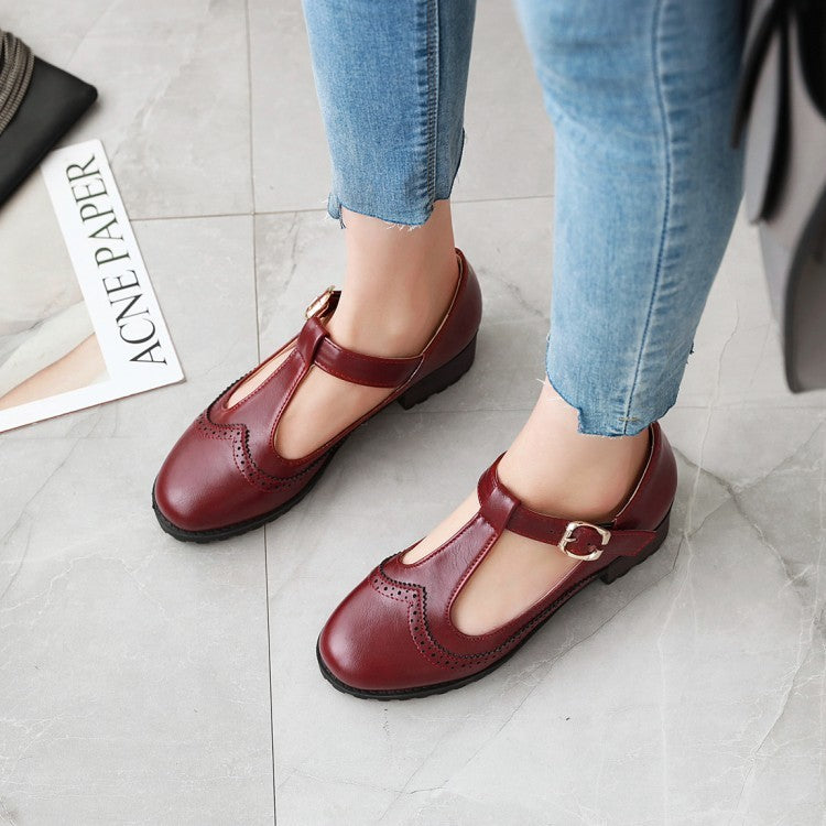 Ladies summer hollow low-heeled shoes