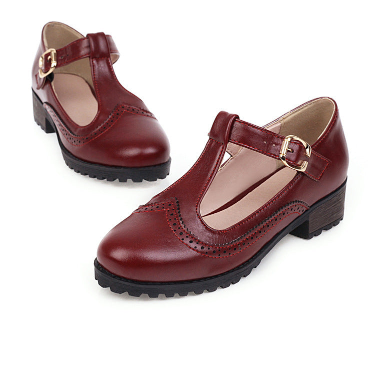 Ladies summer hollow low-heeled shoes