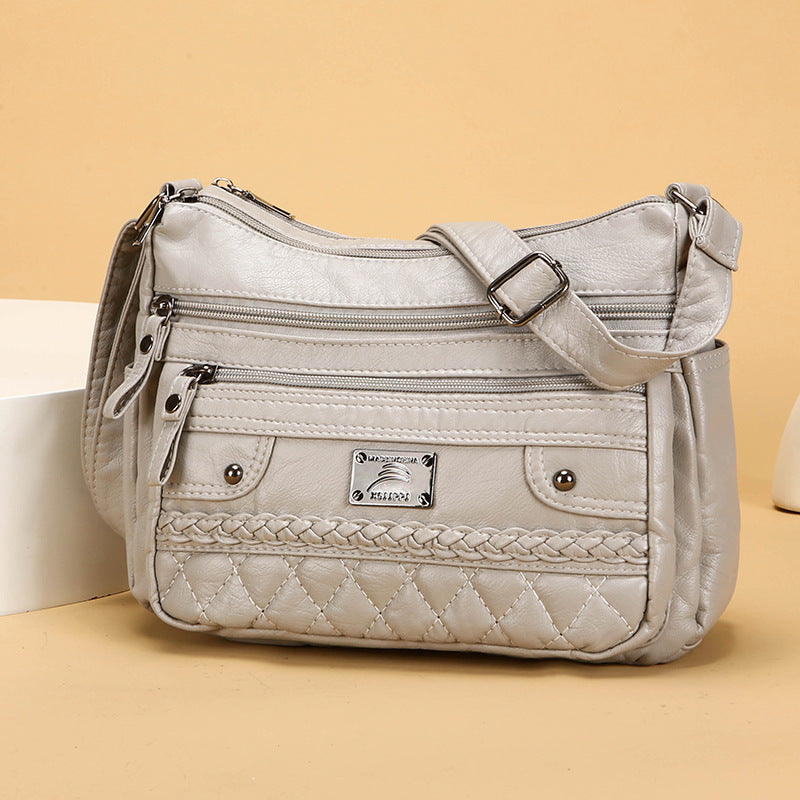 New Fashion Wash Soft Leather Shoulder Bag