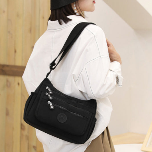 Nylon Crossbody Cloth Bag Large Capacity Multi-compartment
