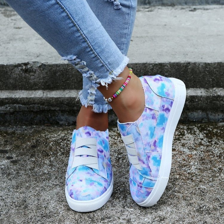 Color Canvas Shoes Ladies Flat Casual