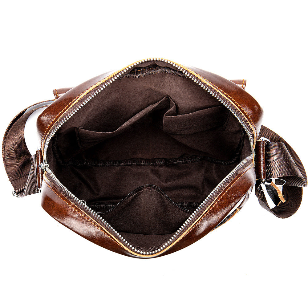 Men's Leather Messenger Bag Vintage Casual First Layer Cowhide