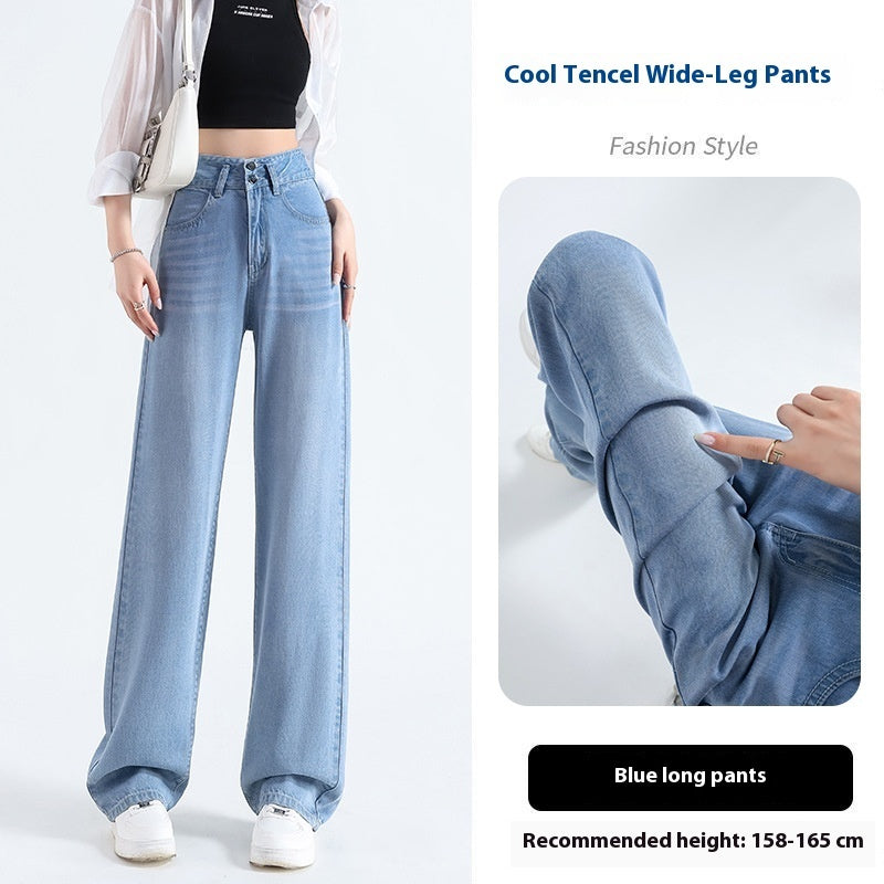 Women's Lyocell Denim Wide-leg Pants Summer Thin