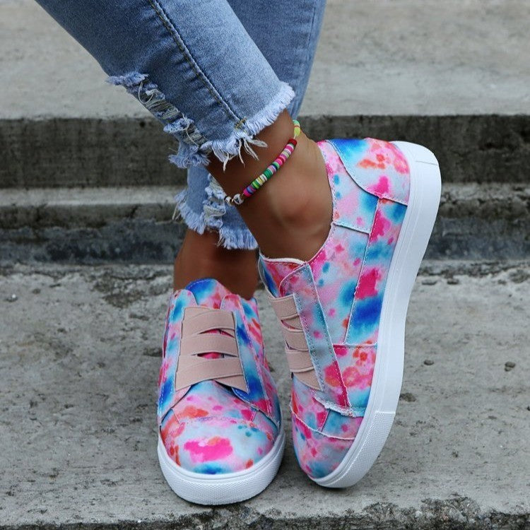 Color Canvas Shoes Ladies Flat Casual