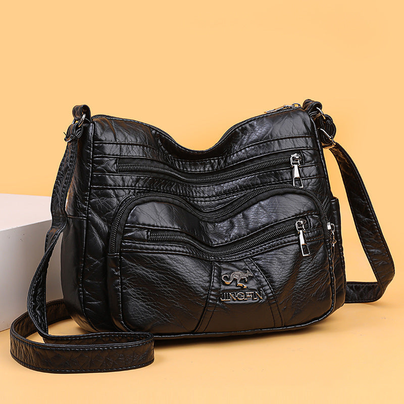 Retro Soft Leather Women's Bag New Authentic Leather Tactile Feel Large Capacity