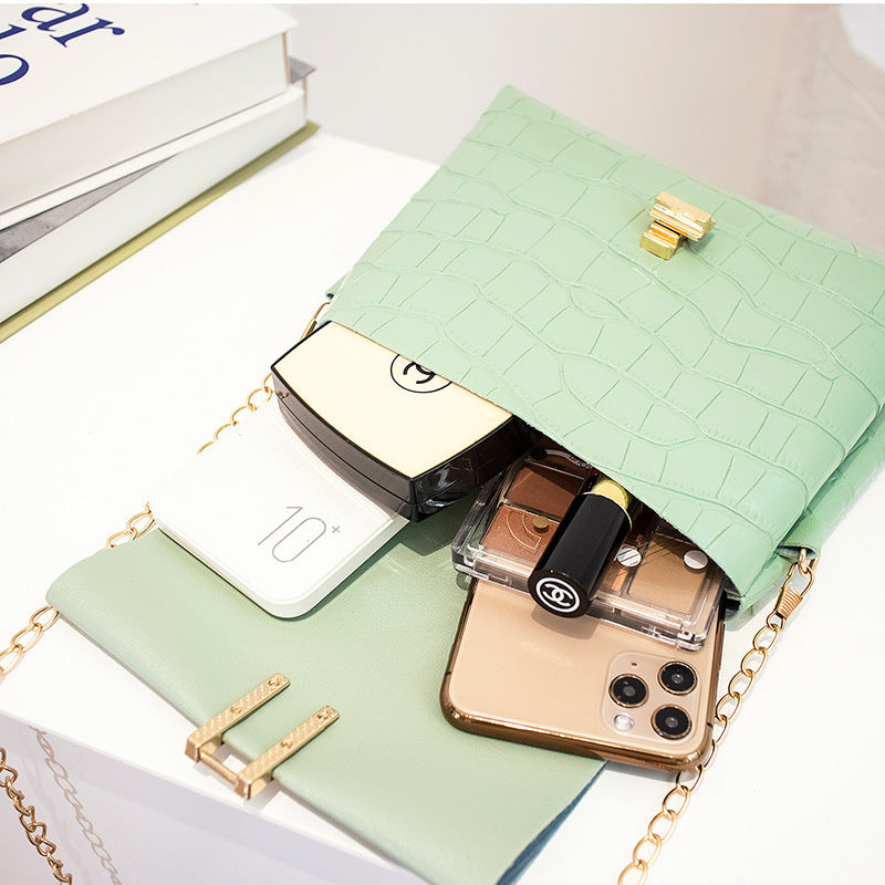 Chain Fashion Stone Pattern Small Square Bag