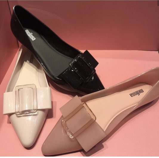 Ladies Simple Pointed Square Knot Shoes